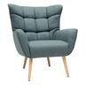 Fauteuil scandinave en tissu vert de gris et bois clair avery