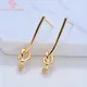 Boucles d'oreilles en laiton plaqué or 24K longue ligne avec nœud haute qualité fabrication de