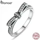 BAMOER – bague en argent Sterling 925 avec nœud papillon scintillant pour femme Micro pavé CZ