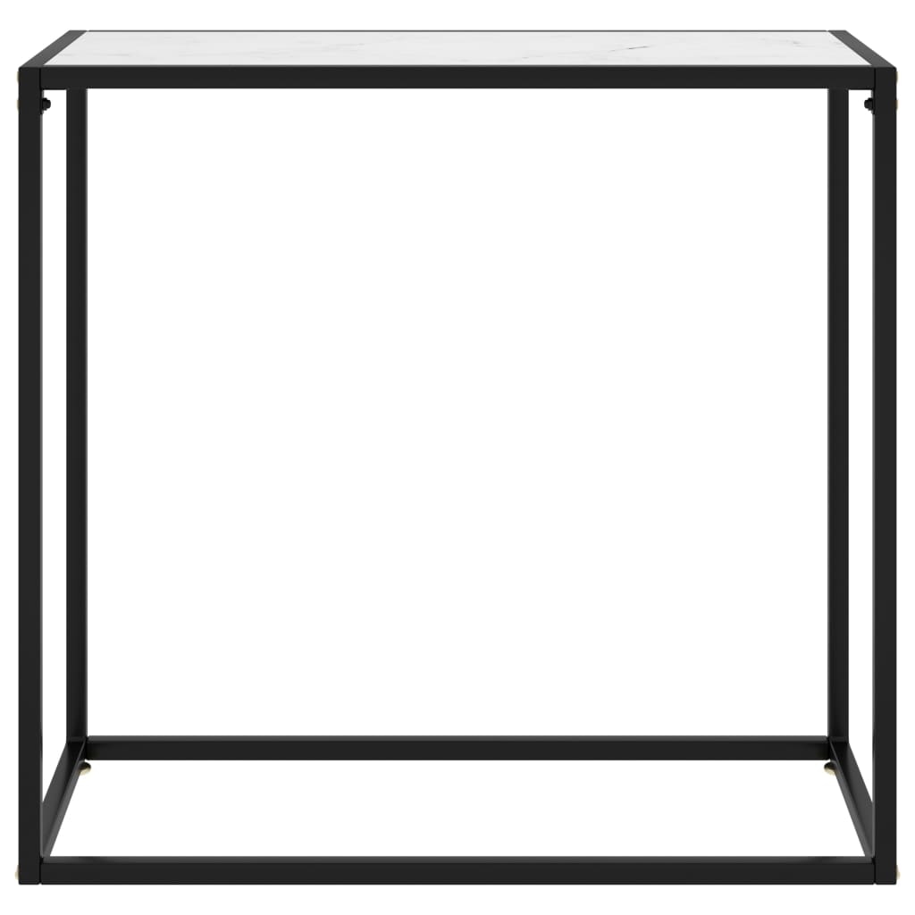 vidaXL Konsolentisch Weiß 80x35x75 cm Hartglas Image