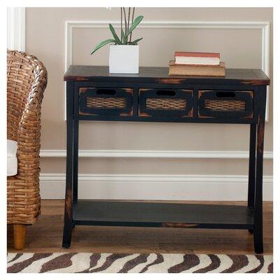 August Grove® 34" Solid Wood Console Table Wood in Green/Black | 33.9 W x 14.2 D in | Wayfair SYPL3213 43889348