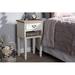 One Allium Way® Josephine Weathered Oak & White Wash Distressed Finish Wood One Drawer Nightstand Wood in Brown/White | Wayfair