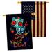 Breeze Decor Skull Cat Day of Dead 2-Sided Polyester 40 x 28 in. House Flag in Black | 40 H x 28 W in | Wayfair BD-HO-HP-112110-IP-BOAA-D-US21-BD