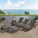 Ebern Designs Aldiana Reclining Chaise Lounge Set w/ Table in Gray | 27.5 H x 79.25 W x 79.25 D in | Outdoor Furniture | Wayfair