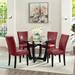 Red Barrel Studio® Set Of 2 Dining Chairs w/ High Back, Solid Wood Legs, Breathing Leather | 38.6 H x 19 W x 25.4 D in | Wayfair