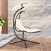 Arlmont & Co. Venedocia Hanging Chaise Lounger w/ Stand Cotton | 82 H x 47 W x 70 D in | Wayfair 7EC7E6237F5B400A8D8C4AA593CF2F0A