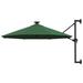 Arlmont & Co. Wall Mounted Outdoor Umbrella Parasol w/ Solar LEDs Patio Sunshade Metal | 118.11 W x 118.11 D in | Wayfair
