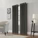 Wide Width Thermaplus Edison Indoor Single Grommet Curtain Panel by Commonwealth Home Fashions in Charcoal (Size 52" W 95" L)