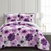 Lush Décor Leah Quilt Blue 3Pc Set by Lush Décor in Gray Purple (Size KING)