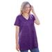 Plus Size Women's Marled V-Neck Tunic by Woman Within in Dark Radiant Purple Marled (Size 38/40)
