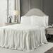 Ravello Pintuck Ruffle Skirt Bedspread 3 Pc Set by Lush Décor in White (Size KING)