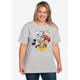 Plus Size Women's Mickey Mouse & Friends T-Shirt by Disney in Gray (Size 5X (30-32))