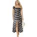 Plus Size Women's Harper Tie Dye Cover Up Maxi Dress by Swimsuits For All in Black White Tie Dye (Size 22/24)