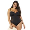 Plus Size Women's Crochet Underwire One Piece Swimsuit by Swimsuits For All in Black (Size 18)