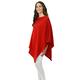 100% Pure cashmere button poncho multiway shawl scarf wrap (Red)