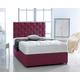 Chenille Fabric Divan Bed with Memory Foam Spring Mattress and Headboard (Plum, 4FT - 2 Drawer Same Side)