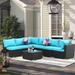 Zenova Rattan 2 or 7-piece Wicker Sofa Conversation Set Outdoor Patio Seating Sofa Set