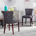 SAFAVIEH Dining Carrie Charcoal Grey Dining Chairs (Set of 2) - 19.5" x 24.2" x 33.4"