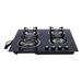 DALELEE Kitchen Gas Cooktop Stove Top 4-Burners Tempered Glass Built-In LPG/Natural Gas Cast Iron in Black/Gray/White | Wayfair DALELEE390