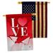 Ornament Collection Paper Love Plane 2-Sided Polyester 3'3 x 2'3 ft. House Flag in Red/White | 40 H x 28 W in | Wayfair