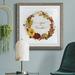 The Holiday Aisle® Pumpkin in Fall Wreath - Picture Frame Painting Paper, Solid Wood in Green/Orange/Red | 27.5 H x 27.5 W x 1.5 D in | Wayfair