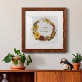 The Holiday Aisle® Pumpkin in Fall Wreath - Picture Frame Painting Paper, Solid Wood in Green/Orange/Red | 20 H x 20 W x 1.5 D in | Wayfair