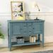 Rosecliff Heights Retro Style Buffet Sideboard Wood Console Table w/ Bottom Shelf For Living Room, Kitchen Wood in Blue | Wayfair