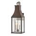 Trent Austin Design® Drexil 3 - Bulb 26.25" H Seeded Glass Outdoor Wall Lantern Aluminum/Glass/Metal in Brown/Gray | Wayfair