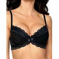 Roza Lagerta Women's Black Lace Padded Underwired Push Up Bra 34B