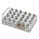 New Star Foodservice 28423 Mini Salt and Pepper Shakers with Rack Set, Glass, Silver