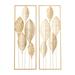 Juniper + Ivory Grayson Lane Set of 2 36 In. x 12 In. Glam Wall Decor Gold Iron - 83137