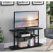 Designs2Go No Tools 3 Tier Wide TV Stand in Black/Black - Convenience Concepts 131031BLBL