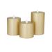 Juniper + Ivory Grayson Lane Set of 3 5 In. x 3 In. Traditional Flameless Candle Gold Wax - 94725