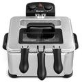 Costway Electric Deep Fryer 5.3QT/21-Cup Stainless Steel 1700W with Triple Basket
