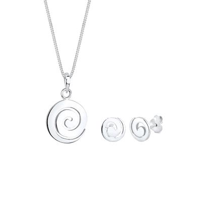 Elli - Spirale Rund Kreis 925 Sterling Silber Schmuck-Set 1 ct Damen