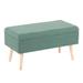 Storage Contemporary Bench in Natural Wood and Green Fabric by LumiSource - Lumisource BC-STORAGE NAGN