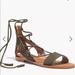 Madewell Shoes | Madewell Bridget Green Suede Gladiator Sandals | Color: Green | Size: 6.5