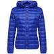Wantdo Women's Down Jackets Packable Lightweight Hooded Puffer Coat Windproof Mountain Insulated Jacket Hooded Slim Fit Short Outerwear Jacket Sapphire Blue XL