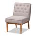 Riordan Mid-Century Modern Grey Fabric Upholstered and Walnut Brown Finished Wood Dining Chair