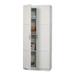 White Wardrobe Storage Cabinet with 4 Shelves and Panel Doors - 16"D x 30"W x 71"H