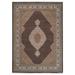 Shahbanu Rugs Midnight Black Tabriz Mahi with Fish Medallion Design Wool and Silk Hand Knotted Oriental Rug (8'6" x 12'2")