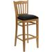 Vertical Slat Back Wooden Restaurant Barstool - Hospitality Seating - 17.5"W x 19"D x 43.75"H - 17.5"W x 19"D x 43.75"H