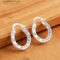 Charmhouse-Boucles d'oreilles créoles en forme de U plaqué argent pour femme boucle d'oreille