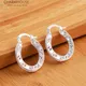 Charmhouse-Boucles d'oreilles créoles en forme de U plaqué argent pour femme boucle d'oreille