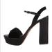 Anthropologie Shoes | Anthropologie Brand New Lola Cruz Platforms Sandal Black Silk Velvet | Color: Black | Size: Various