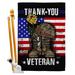 Angeleno Heritage Thank You Veteran 2-Sided Polyester 2'3 x 3'3 ft House Flag Set in Black/Blue/Red | 40 H x 28 W in | Wayfair