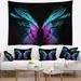 East Urban Home Polyester Floral Blue Butterfly Wings Tapestry w/ Hanging Accessories Included Polyester in Black | 50 H x 60 W in | Wayfair