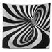 East Urban Home Polyester Spiral Black N White Tapestry w/ Hanging Accessories Included Polyester in Black/White | 50 H x 60 W in | Wayfair