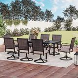 Lark Manor™ Alyah Rectangular 8 - Person 61.4" Long Outdoor Dining Set w/ Cushions Metal in Black | 29.5 H x 84 W x 37.4 D in | Wayfair