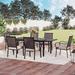Lark Manor™ Alyah Rectangular 6 - Person 61.4" Long Outdoor Dining Set w/ Cushions Metal in Black | 29.5 H x 61.4 W x 37.4 D in | Wayfair